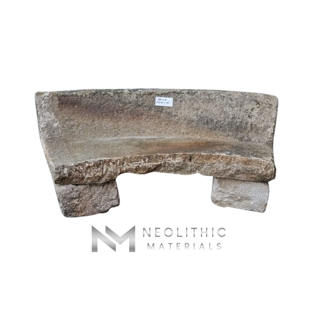 French Antique Granite Stone Mill used as Bench